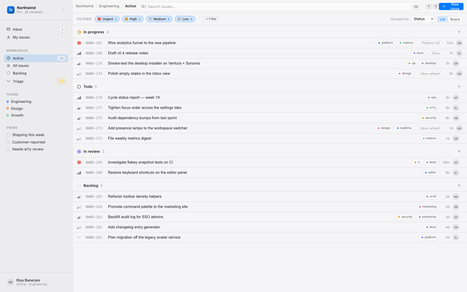 Task tracker template preview